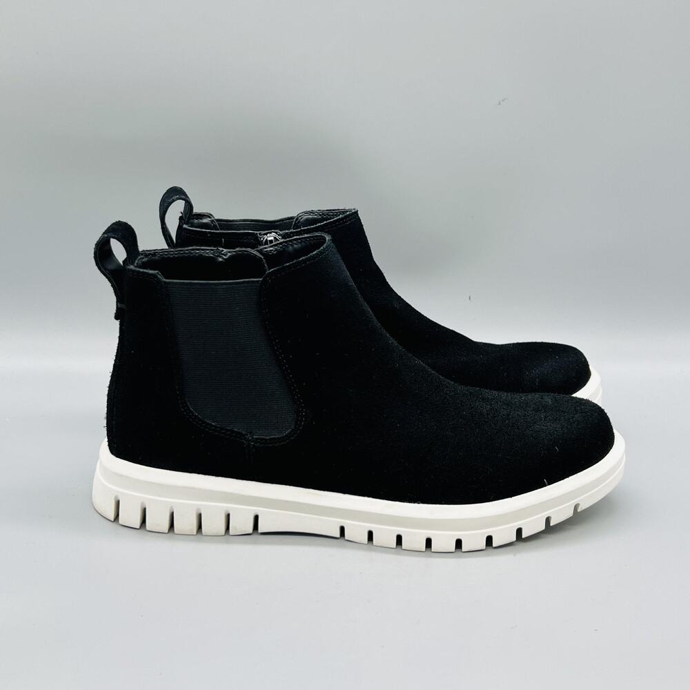 Blondo Boots Womens 8 Black Suede Waterproof Chelsea Ankle Zip Sneakers Shoes